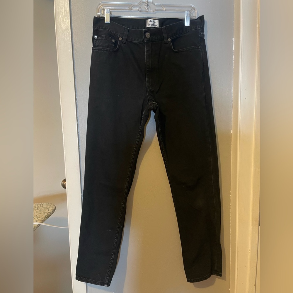 Acne Black Straight Leg Jeans Classic Style